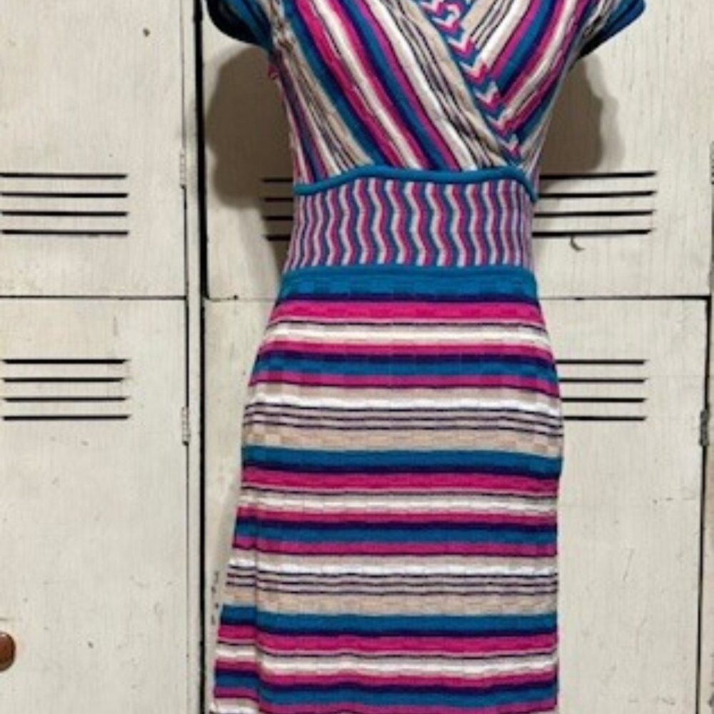Design History Multi-Colored Striped Sweater Dress, Size Medium